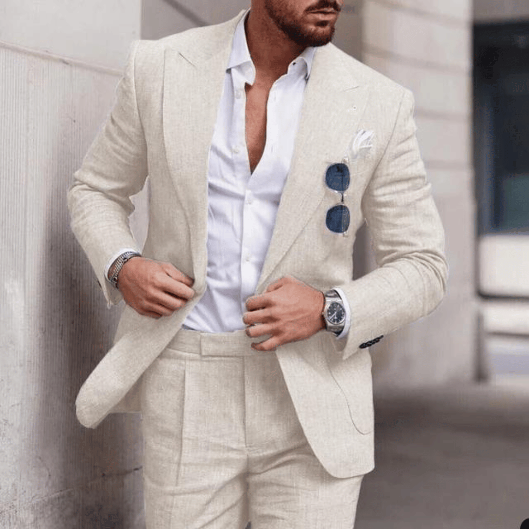 Herren Eleganter Anzug – Slim Cut – Detail-Ansicht