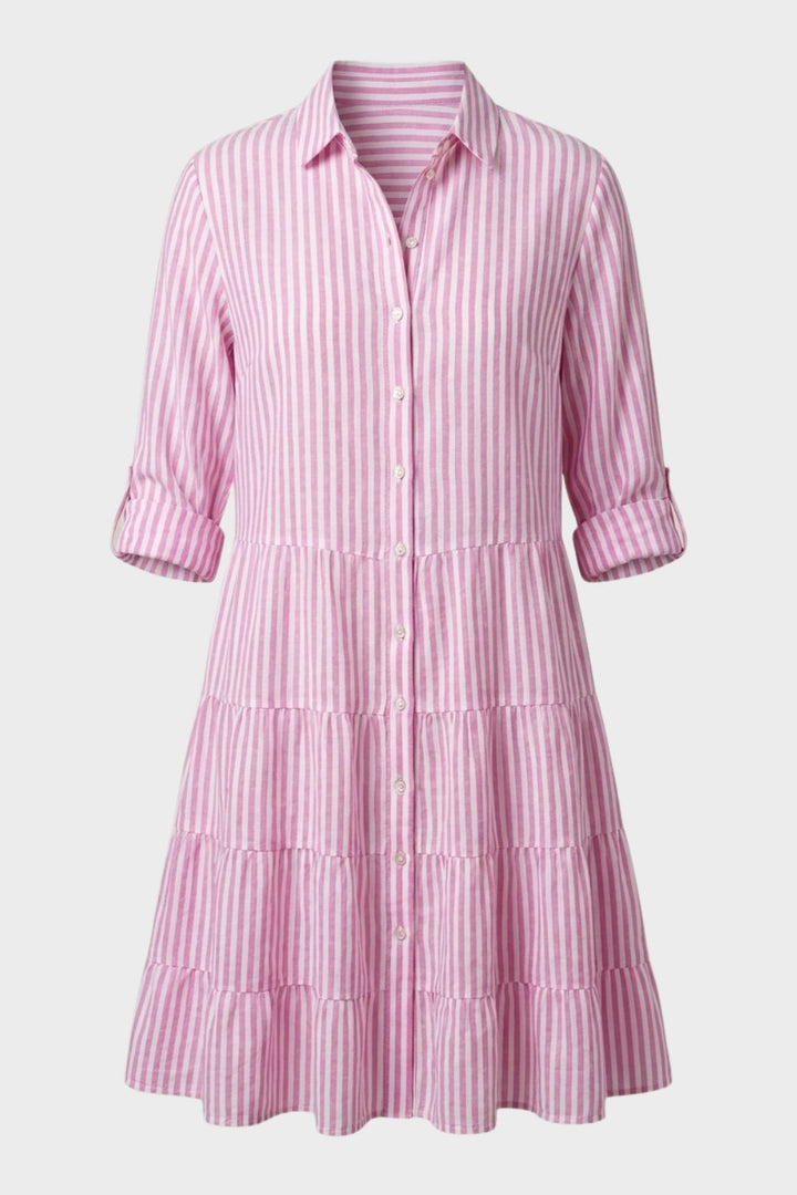 Damen-Sommerkleid in Midi-Länge | Knopfleiste