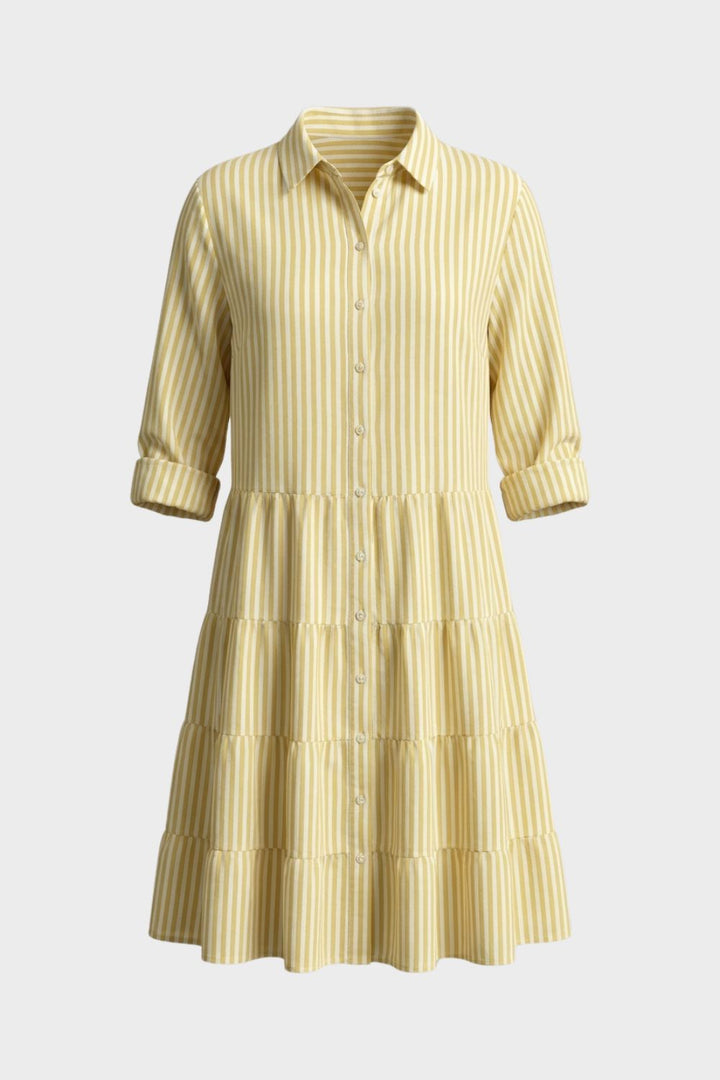 Damen-Sommerkleid in Midi-Länge | Knopfleiste