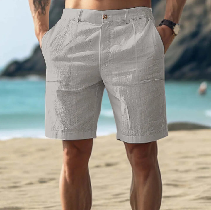 Herren Leinen Shorts | Tunnelzug – Detail-Ansicht