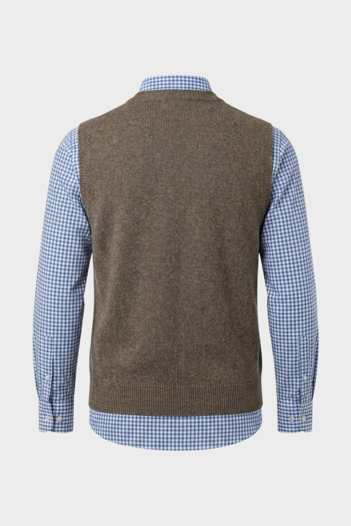 Strickweste Herren mit V-Ausschnitt und Knopfleiste