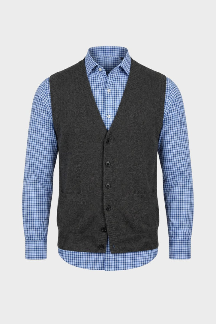 Strickweste Herren mit V-Ausschnitt und Knopfleiste