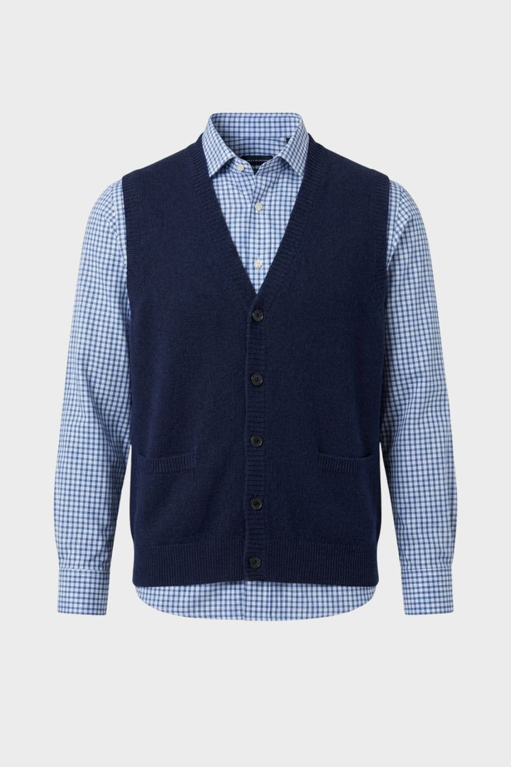 Strickweste Herren mit V-Ausschnitt und Knopfleiste