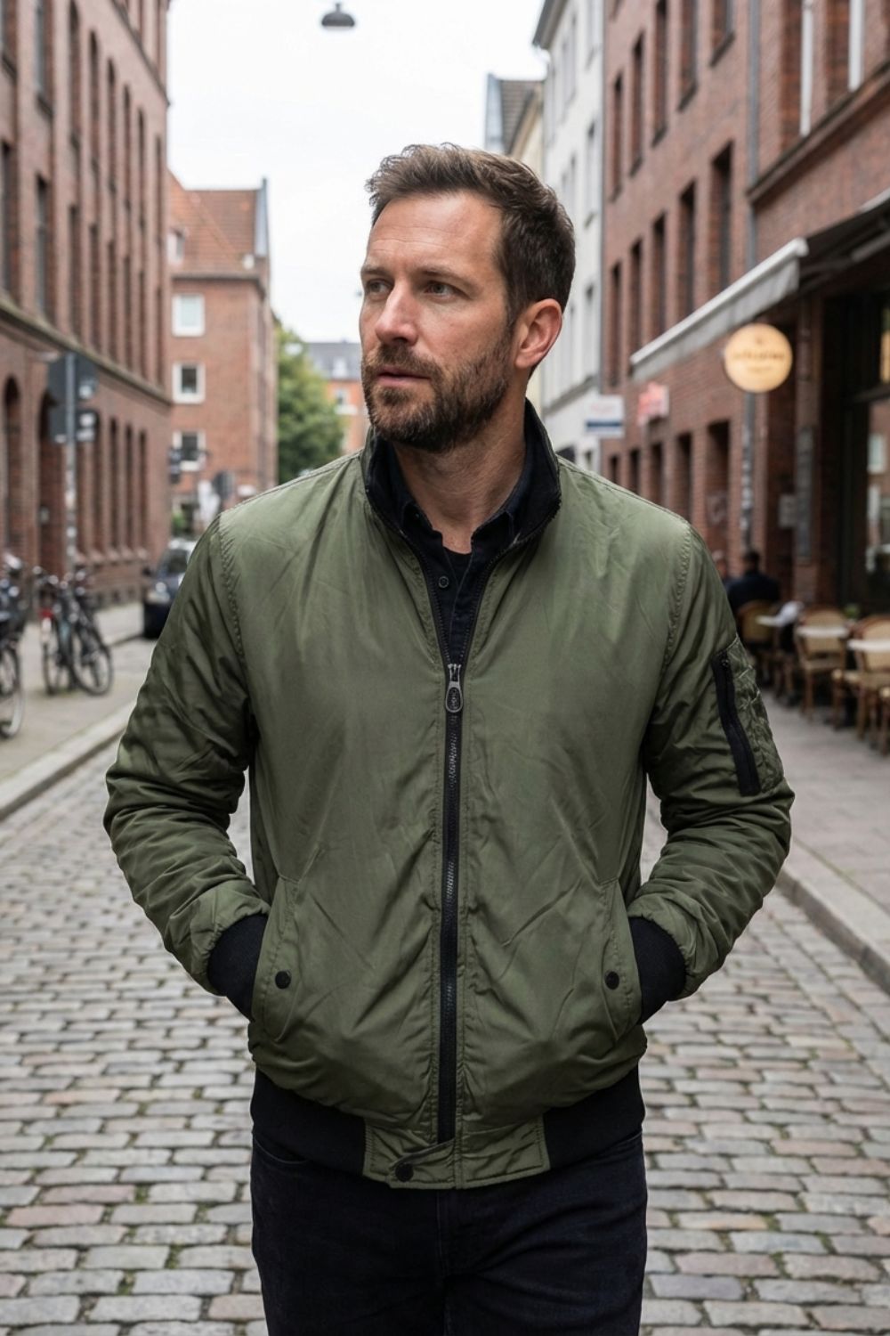 Bomberjacke Herren mit Reißverschluss und Stehkragen – Model 2