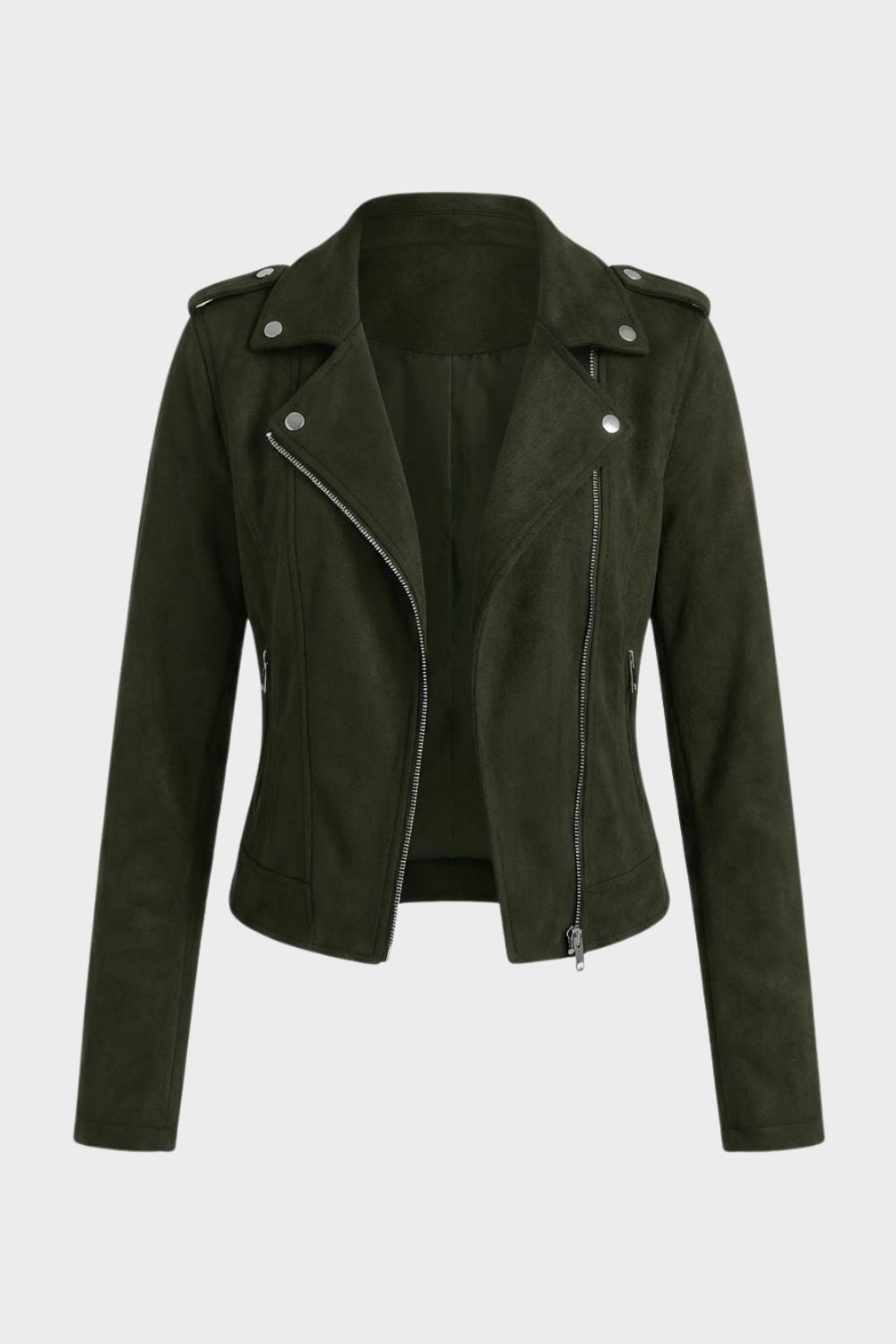 Lederjacke Damen Bikerjacke mit Reißverschluss
