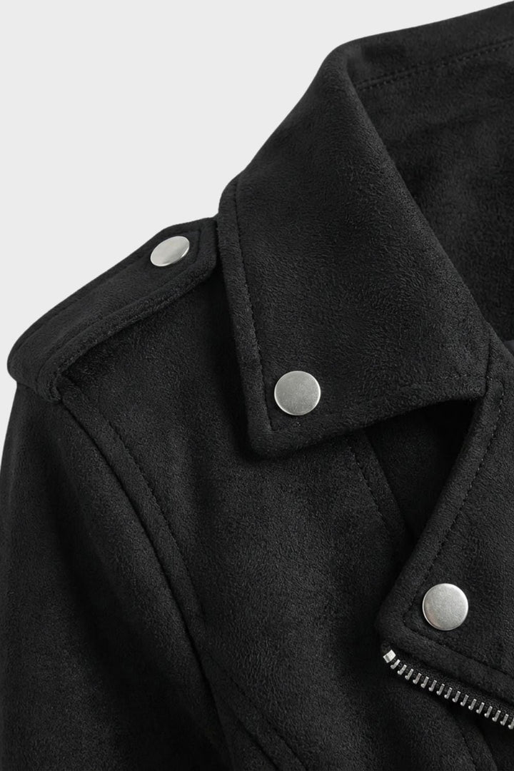 Lederjacke Damen Bikerjacke mit Reißverschluss
