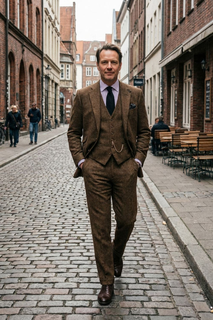 Herren Tweed Anzug | Dreiteiler