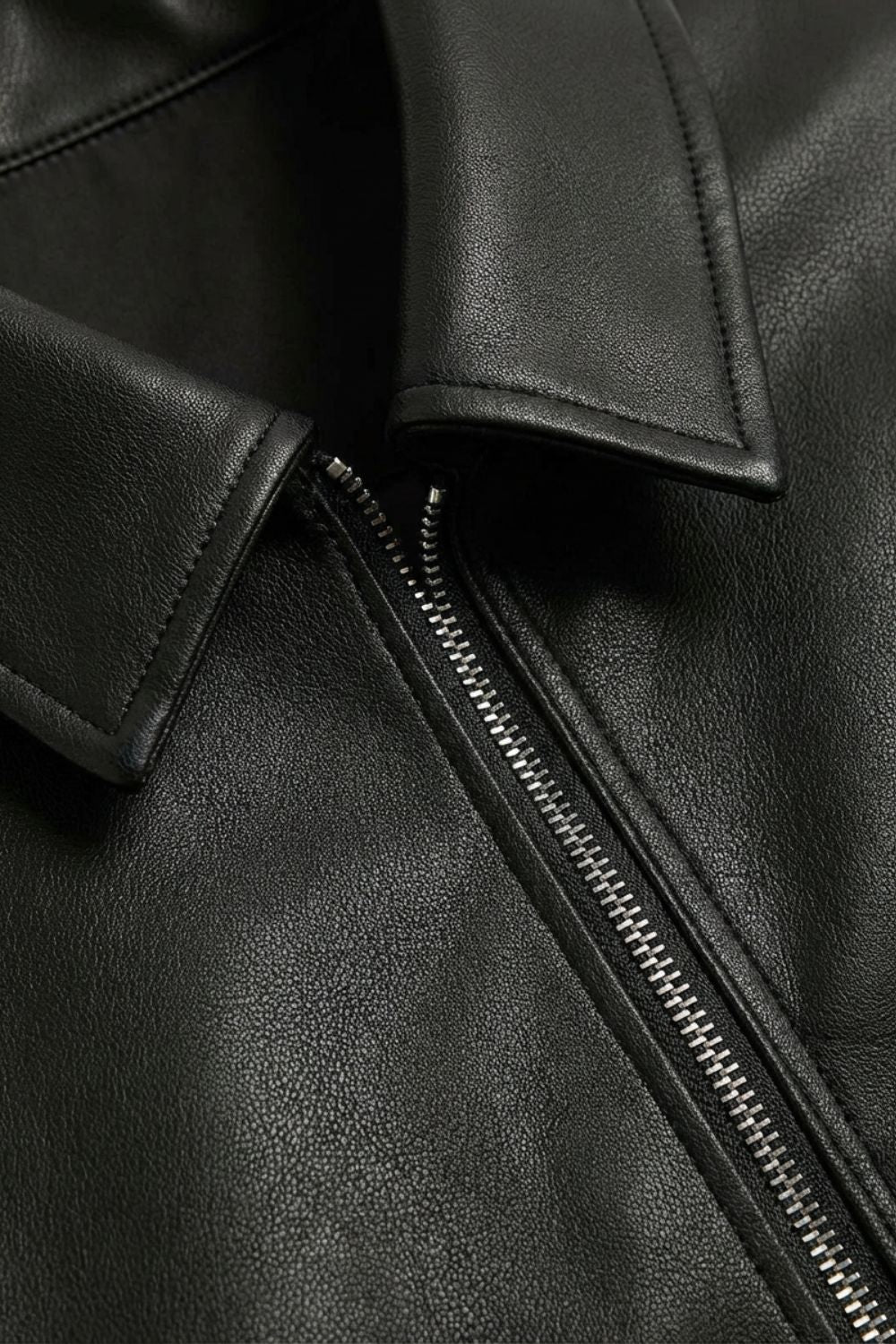Lederjacke Herren mit Reißverschluss und Kragen