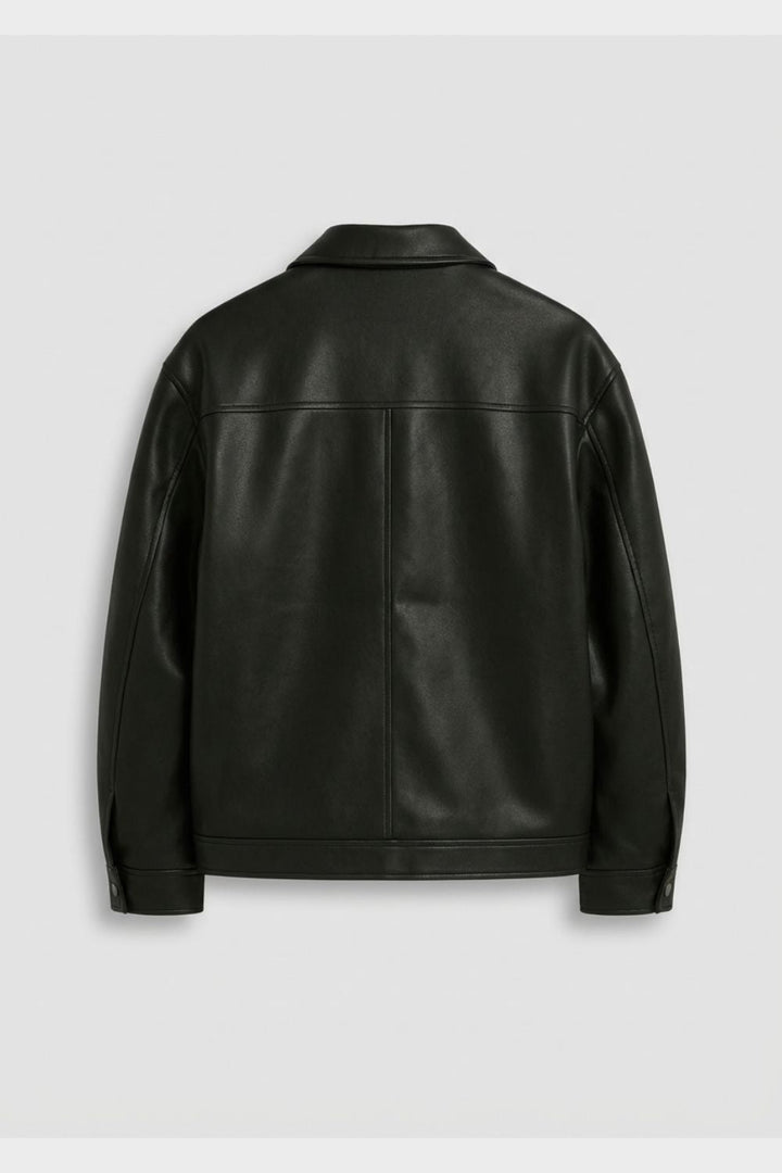 Lederjacke Herren mit Reißverschluss und Kragen
