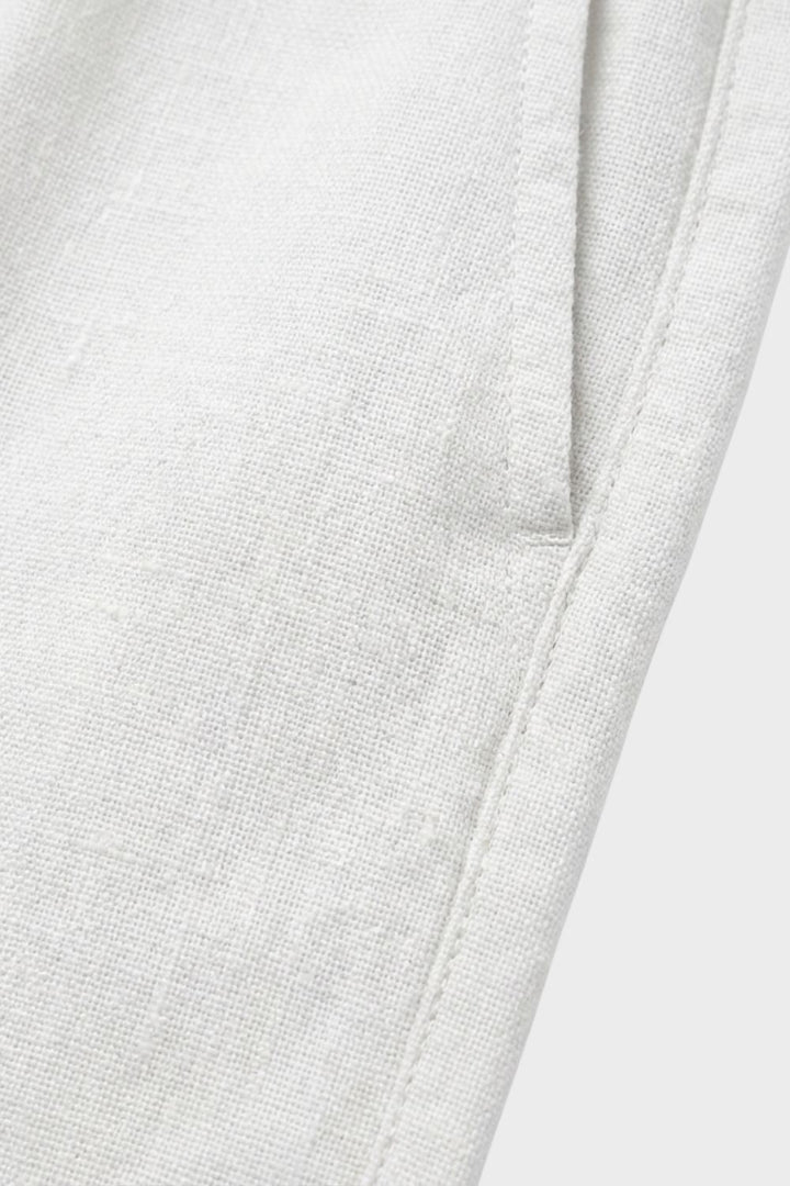 Herren Leinenhose mit Gummibund und Kordelzug