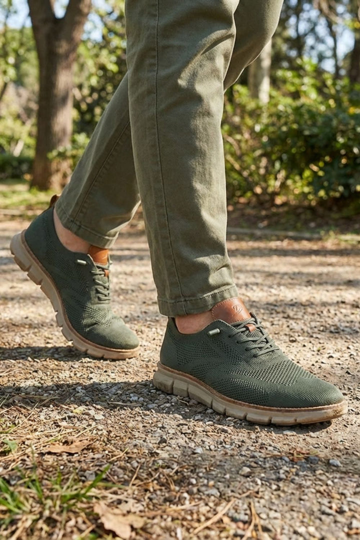 Sneaker Herren mit Schnürung und Strickoptik