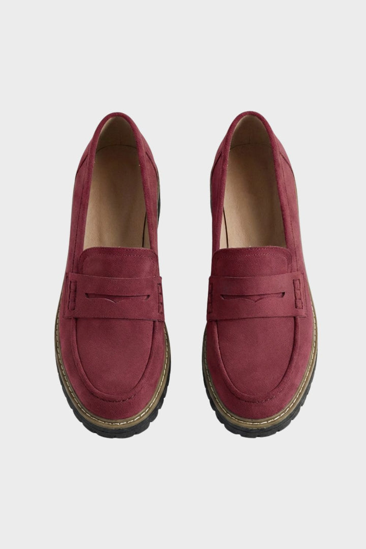 Loafer Damen Halbschuhe mit Profilsohle und Zierlasche