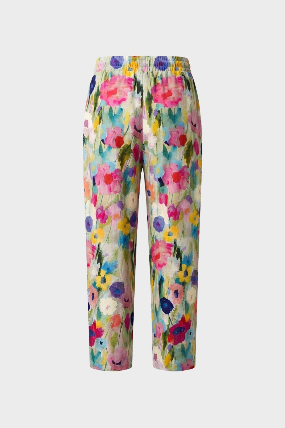 Stoffhose Damen mit Blumenmuster Weites Bein