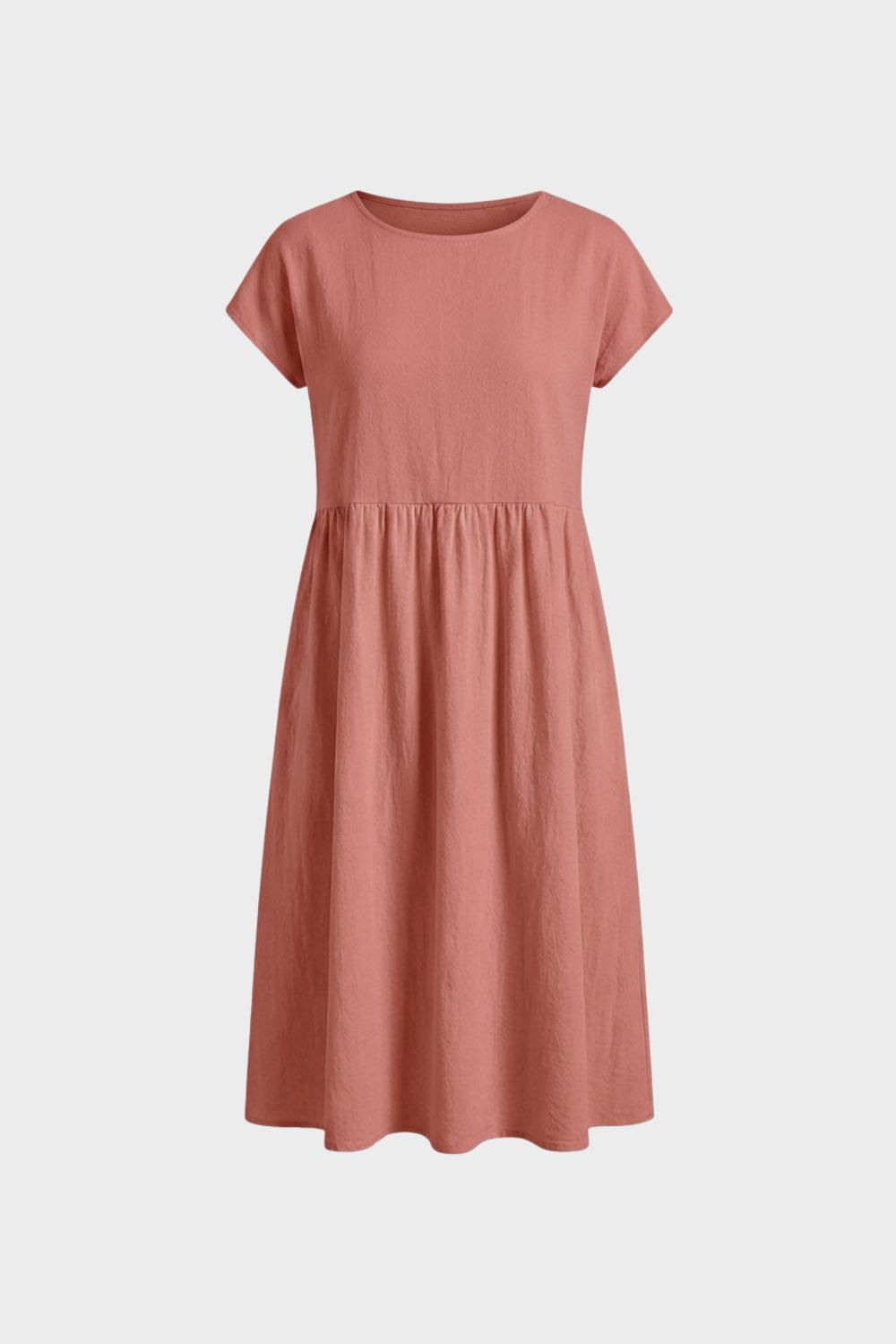 Midikleid Damen Kurzarm mit Rundhals