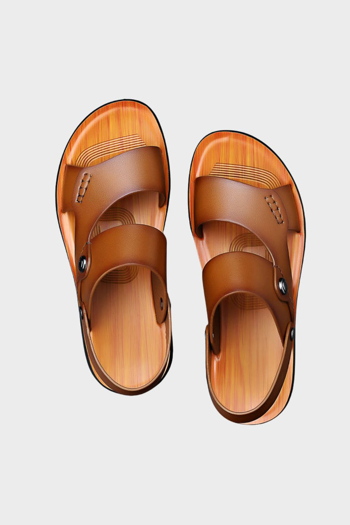 Herren Leder Sandalen mit verstellbarem Riemen