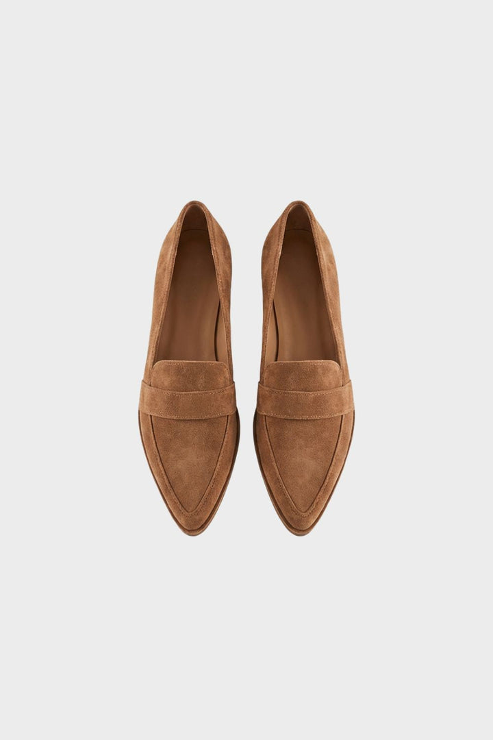Penny Loafer Damen Spitz Wildleder – Elegante Slipper mit Absatz