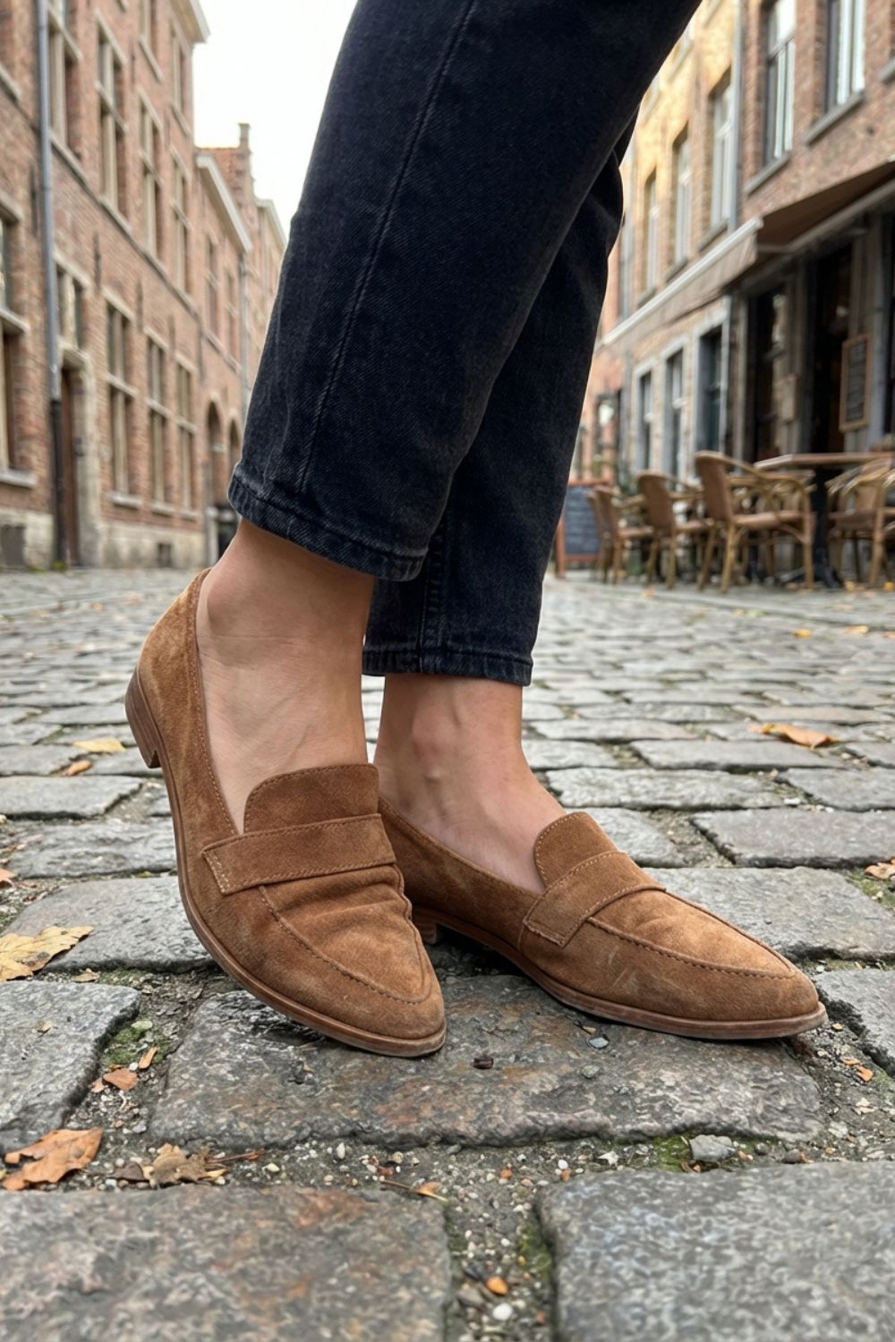 Penny Loafer Damen Spitz Wildleder – Elegante Slipper mit Absatz