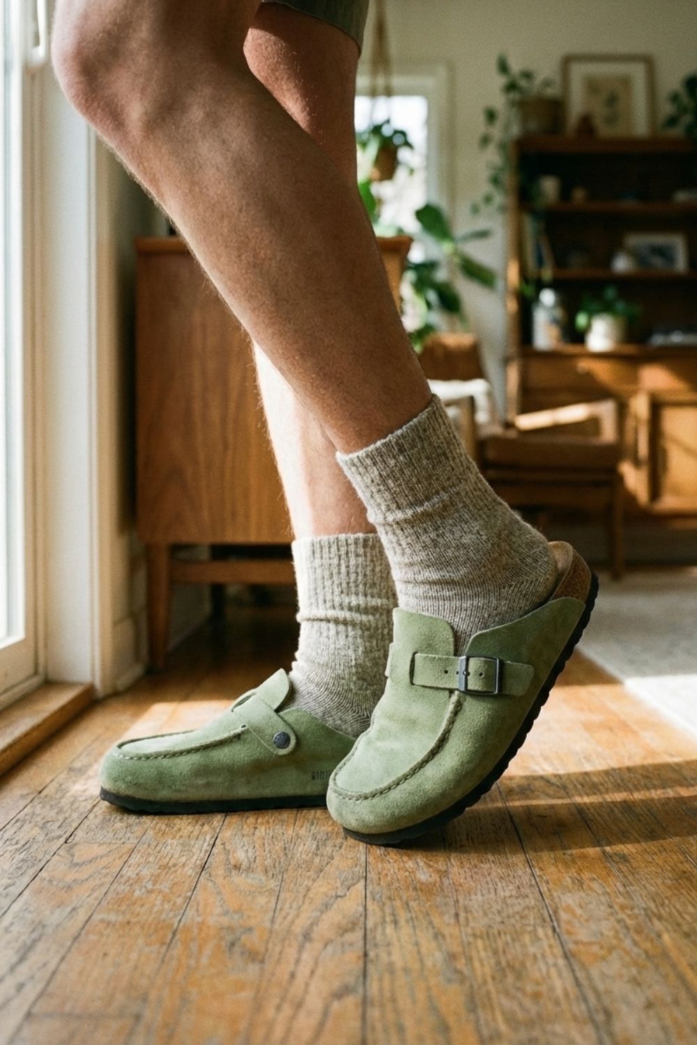 Pantoletten Damen Clogs mit Schnalle geschlossen