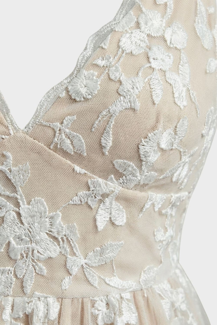 Damen Floral Minikleid – Spitze – Profil-Ansicht