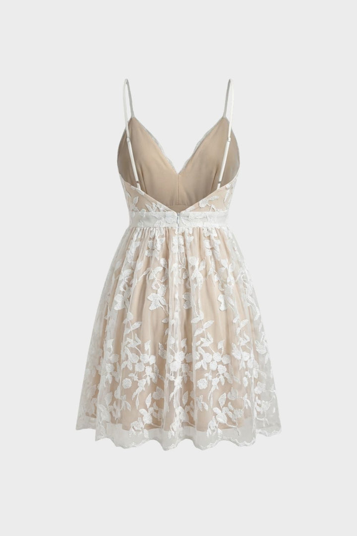 Damen Floral Minikleid – Spitze – Detail-Ansicht