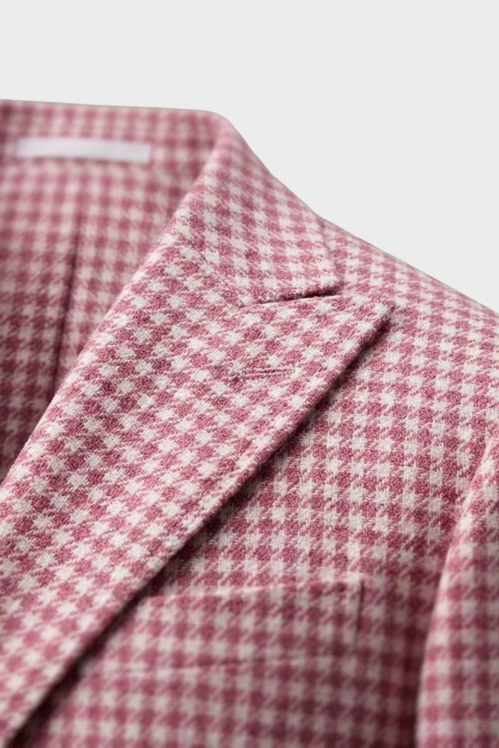 Herren Blazer – Gemusterter Blazer mit Zwei-Knopf-Verschluss und fallendem Revers für Abend &amp; semi-formelle Anlässe