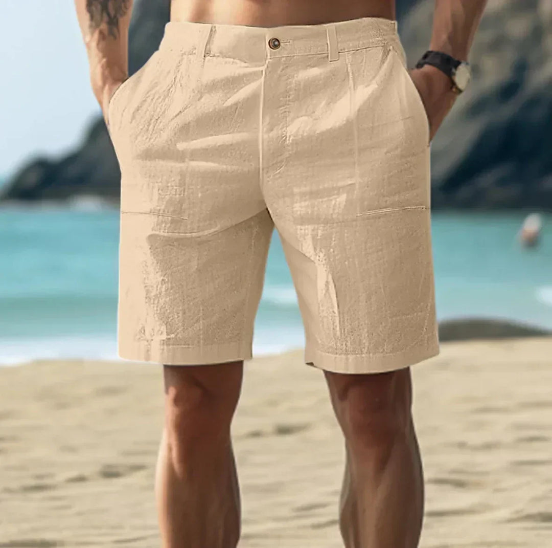 Herren Leinen Shorts | Tunnelzug – Profil-Ansicht