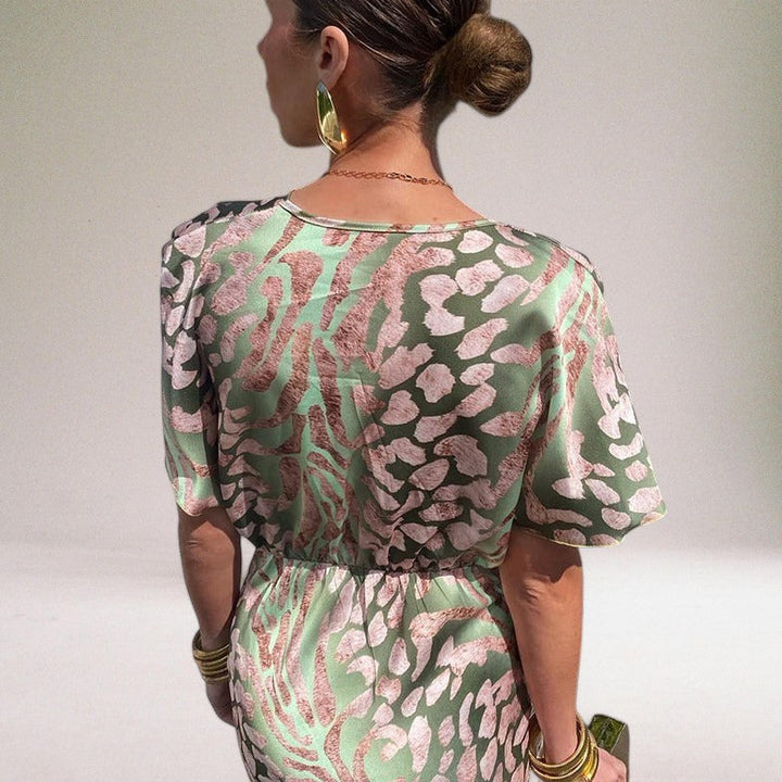 Damen Hochzeitsgast Maxikleid | Wickel – Sicht von oben