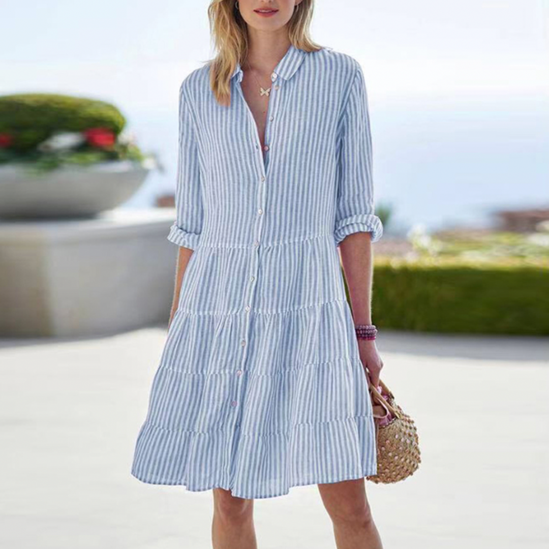 Damen Sommerkleid Midi | Knopfleiste – Sicht von oben