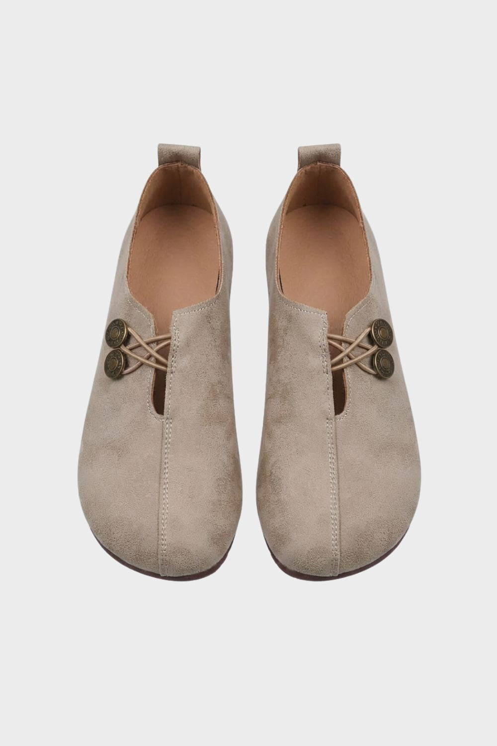 Ballerinas Damen mit Cut Out und Knopfdetail