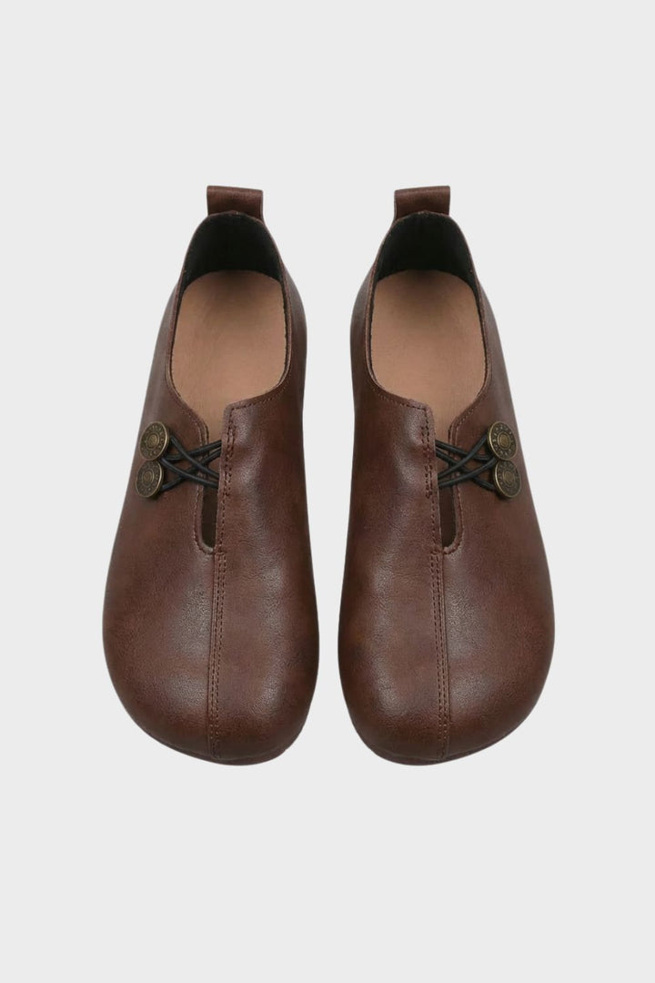 Ballerinas Damen mit Cut Out und Knopfdetail