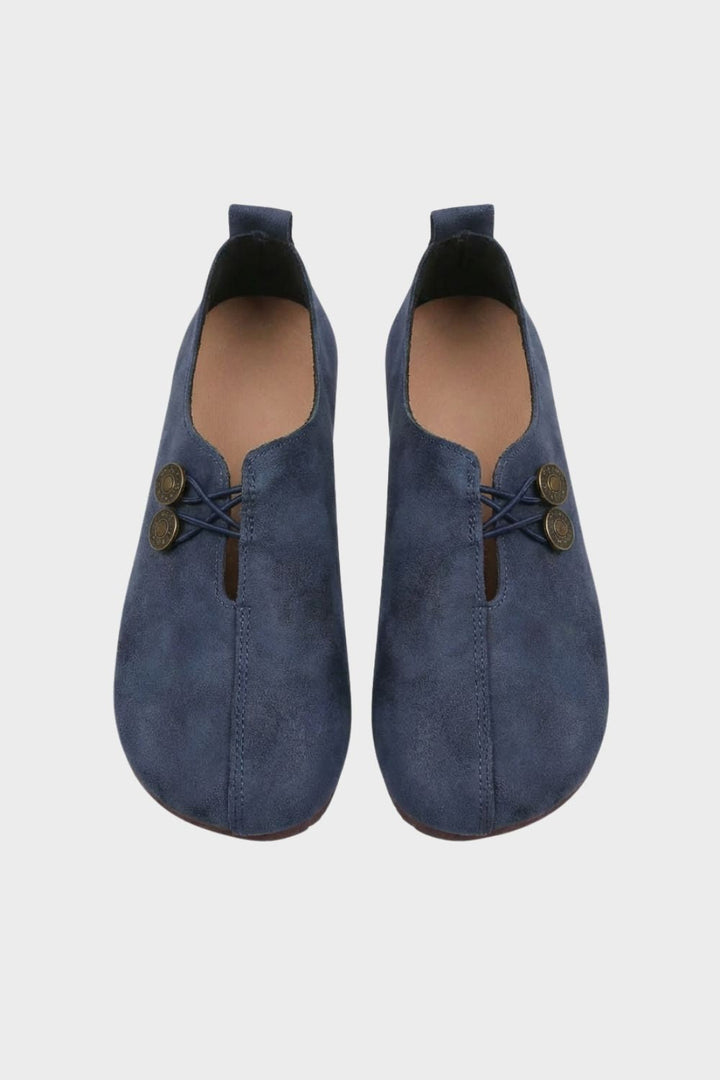 Ballerinas Damen mit Cut Out und Knopfdetail