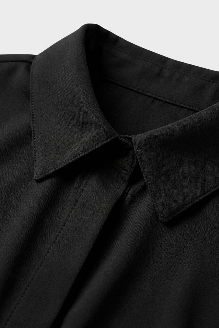 Bluse Damen Langarm mit Kragen und Knopfleiste