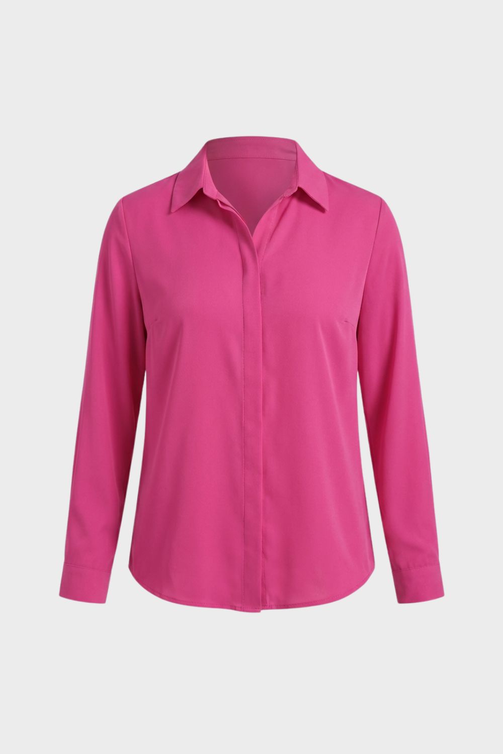 Bluse Damen Langarm mit Kragen und Knopfleiste