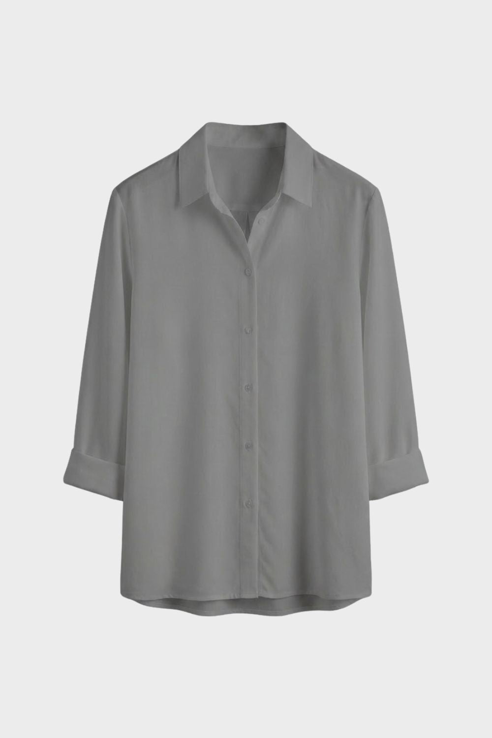 Bluse Damen Weiß Langarm mit Kragen und Knopfleiste