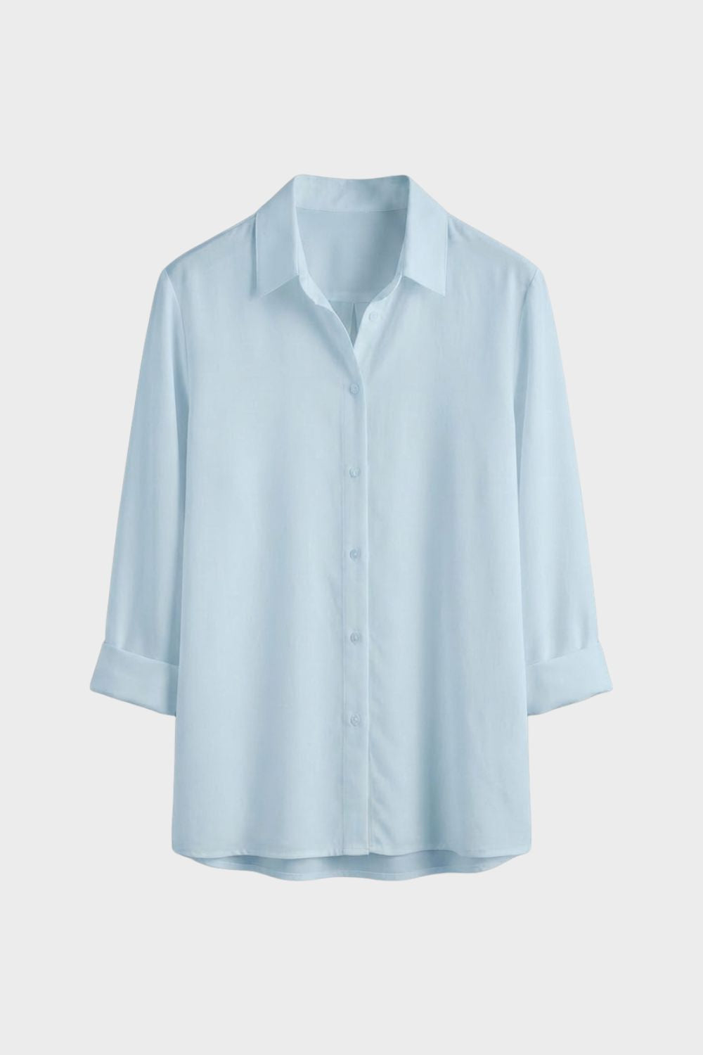 Bluse Damen Weiß Langarm mit Kragen und Knopfleiste