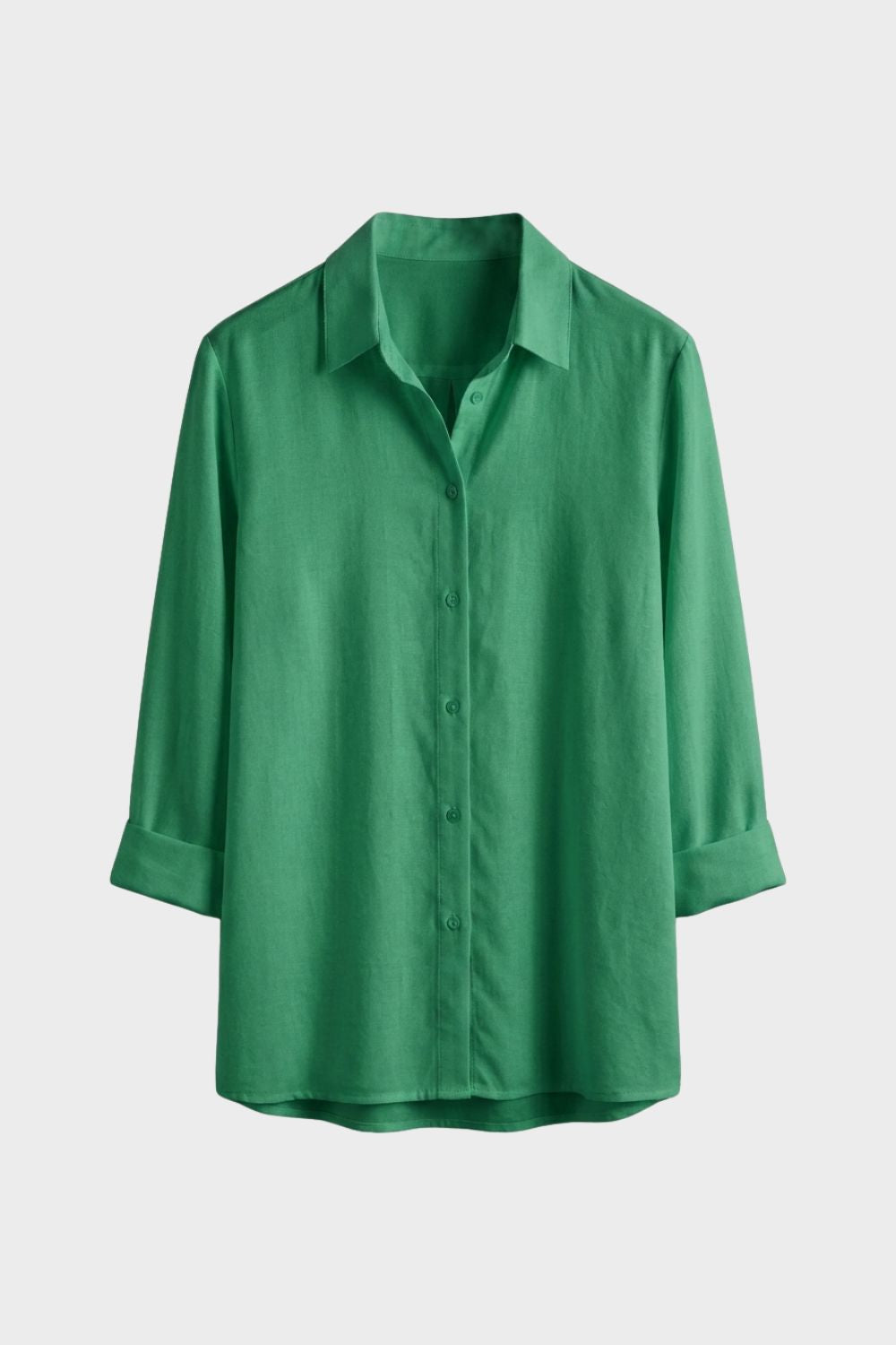 Bluse Damen Weiß Langarm mit Kragen und Knopfleiste