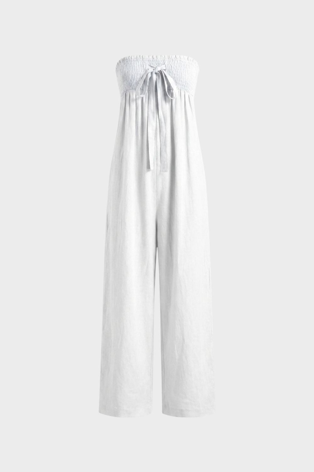 Damen Bandeau Jumpsuit | Wide-Leg – Material-Detail