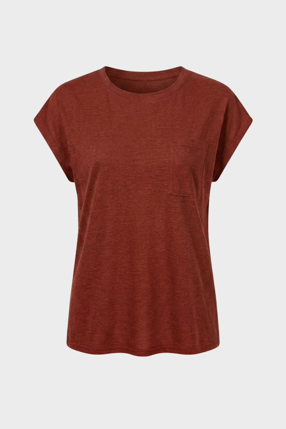 Damen Basic Tee – Loose Crew – Material-Detail