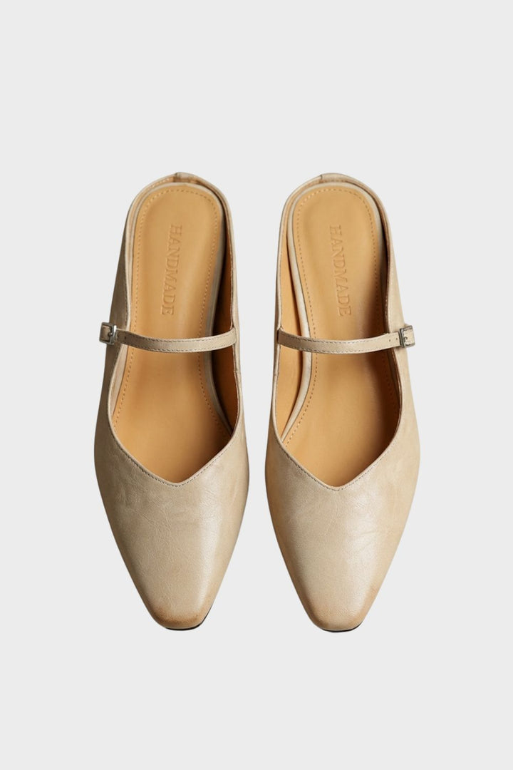 Damen Bequeme Pantoletten | Beige