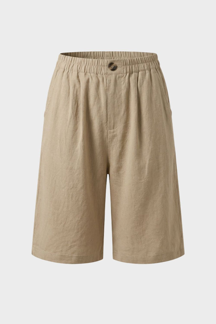 Damen Bermuda Shorts – Leinen – Detail Verarbeitung