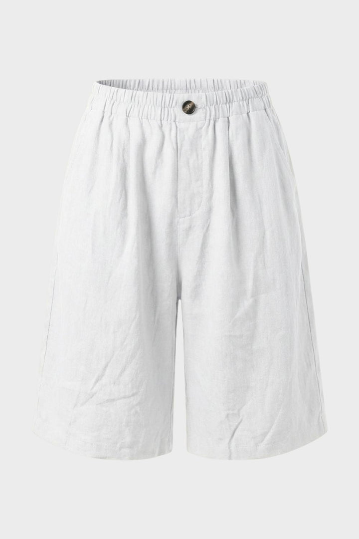 Damen Bermuda Shorts – Leinen – Side-Profile