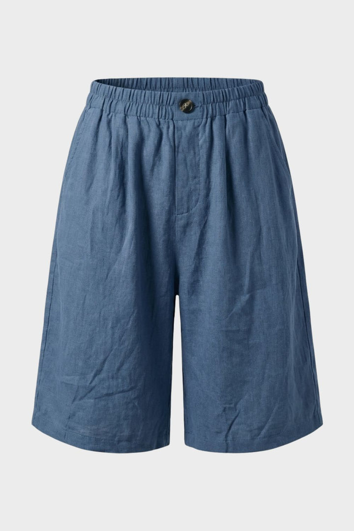 Damen Bermuda Shorts – Leinen – Rückansicht