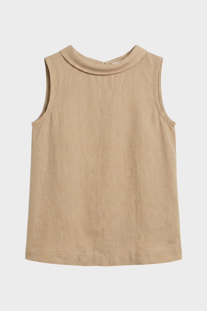Damen Bluse ärmellos mit Rundhals