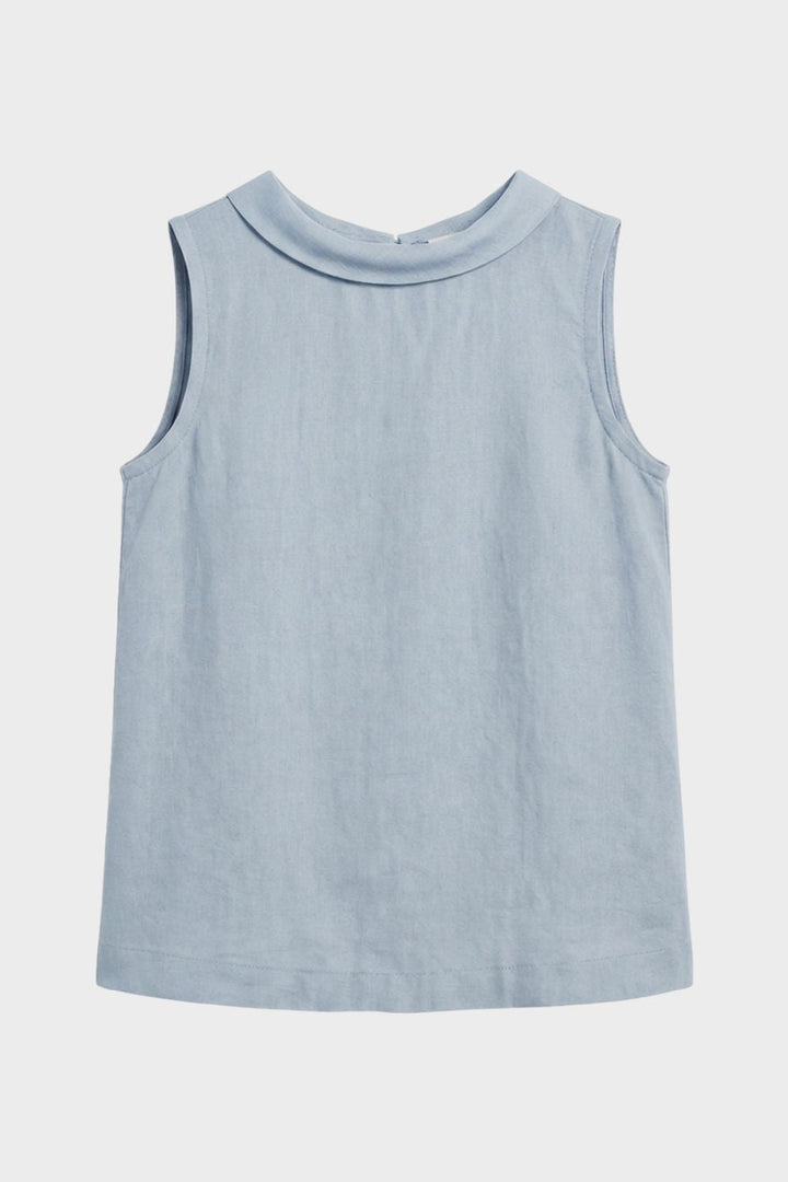 Damen Bluse ärmellos mit Rundhals