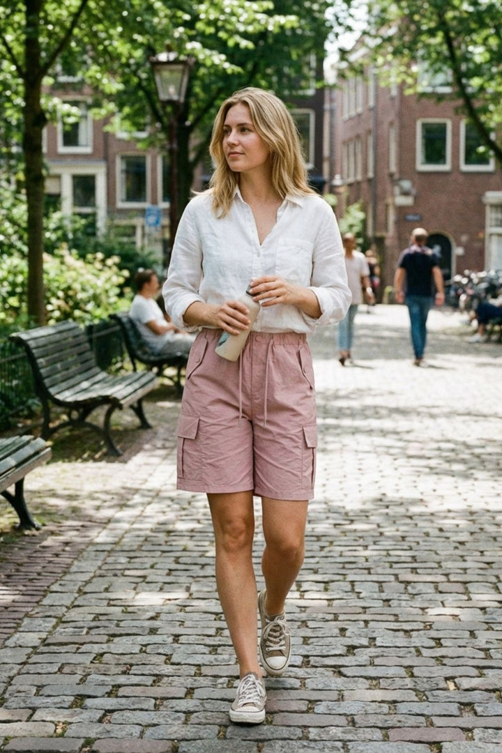 Damen Cargo Shorts mit elastischem Bund
