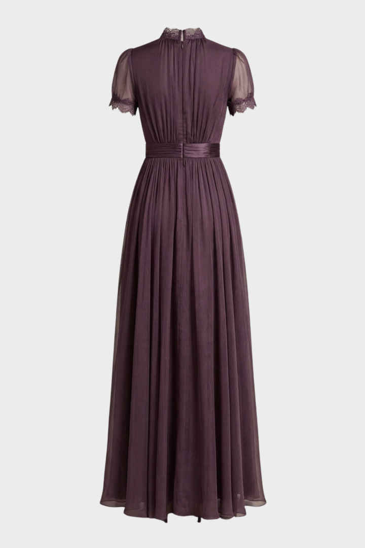 Damen Chiffon Maxikleid – Festlich – Profil-Ansicht