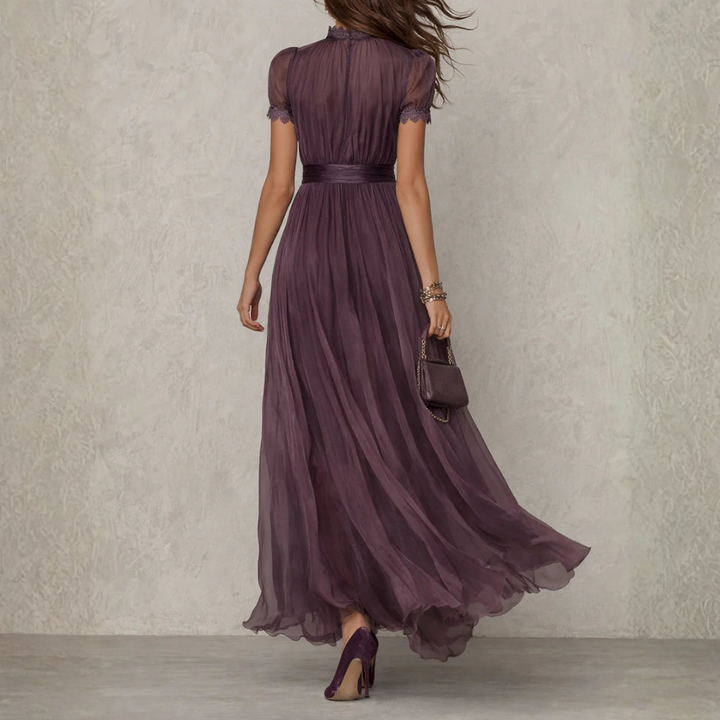 Damen Chiffon Maxikleid – Festlich – Material-Detail