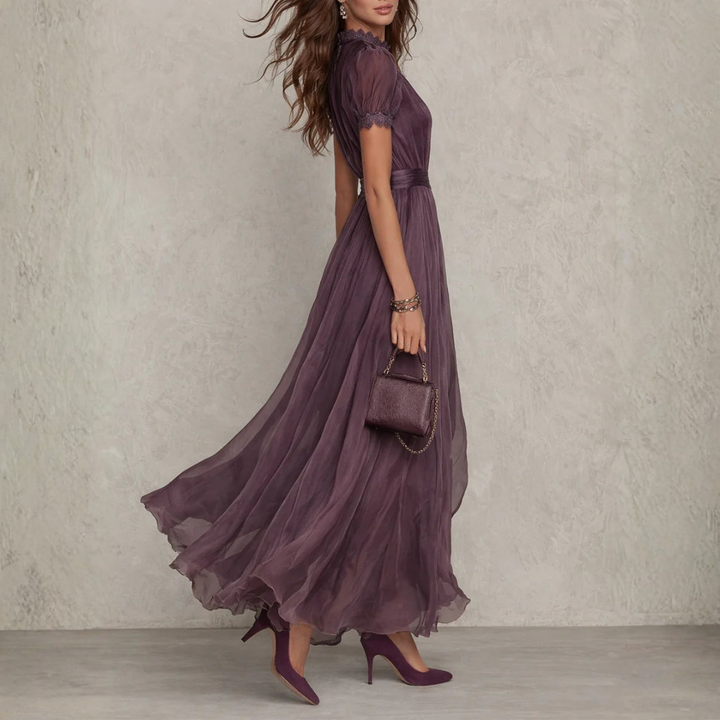 Damen Chiffon Maxikleid – Festlich – Rückansicht