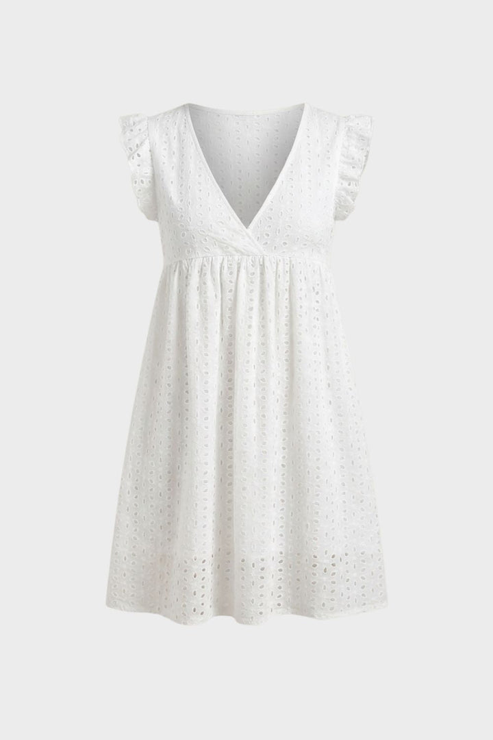 Damen Eyelet Minikleid – Babydoll – Detail Verarbeitung
