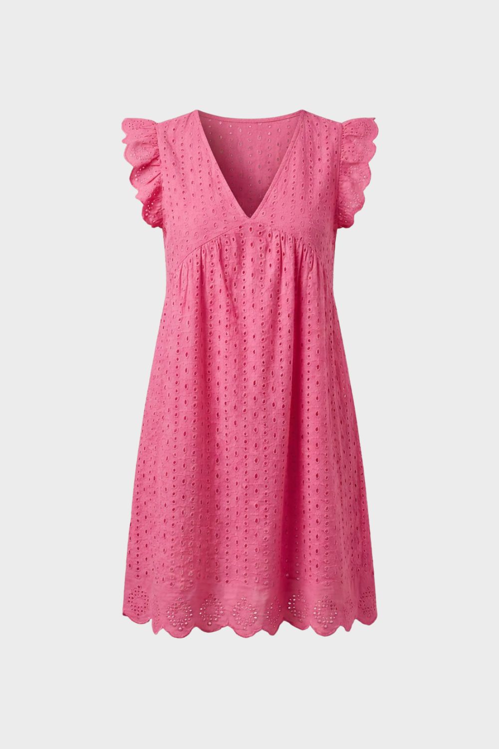 Damen Eyelet Minikleid – Babydoll – Pass-Bild